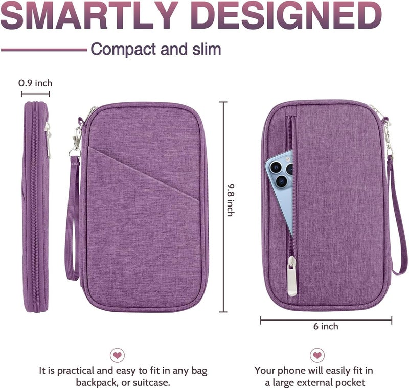 TOPBAG Passport Holder Family, Women Rfid Blocking Passport Wallet, Travel Essentials Premium Wallets, Waterproof Passport Holders Bag for Men Traveling, Travel Document Organizer Credit Cards Case - Image 2